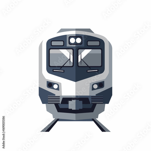 Modern train transportation, logo design illustration