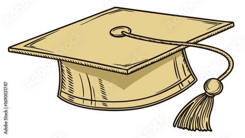 Graduation cap academic hat mortarboard tassel education ceremony achievement success degree graduate commencement scholarship learning knowledge wisdom university college school illustration vector .