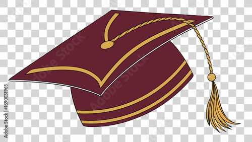 Graduation cap maroon academic hat graduation ceremony academic achievement success symbol education college university school degree diploma learning knowledge celebration commencement tassel gradua.