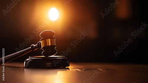 Judicial proceedings courtroom gavel legal system photography dramatic lighting close-up shot justice concept