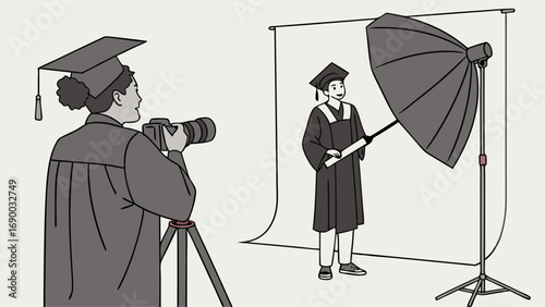 Graduation photoshoot photographer student cap and gown diploma studio photography portrait session academic achievement professional photography commencement ceremony education graduation ceremony s.