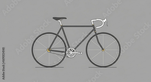 Illustration of a racing bicycle road bike with drop handlebars for speed and performance cycling design