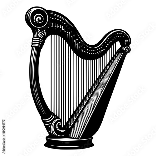 Harp Musical Instrument vector illustration