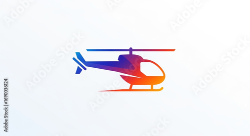Helicopter transportation service colorful gradient aviation travel vector design for air vehicle concept 100