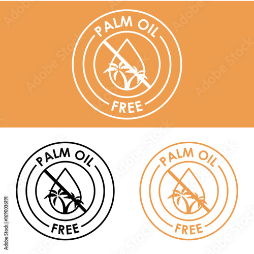 Palm oil free symbol indicating no palm oil in product ingredient label Vector