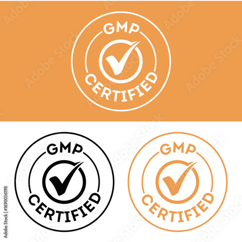 Gmp certified vector logo design for product quality assurance and safety Vector