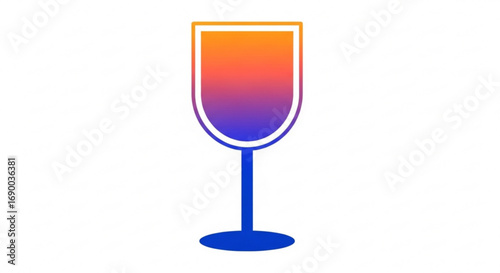 Gradient wine glass illustration for bar and restaurant menu design and drink related graphic design projects