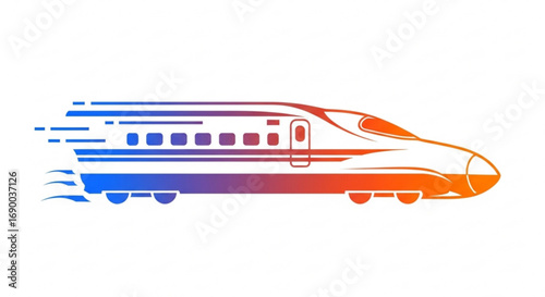 High speed train vector illustration for transportation and travel design, bullet train graphic design art