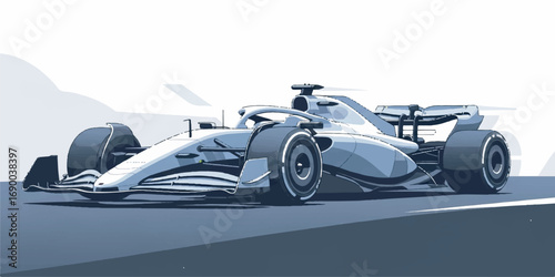 F1 Car Vector Illustration High Speed Racing Design