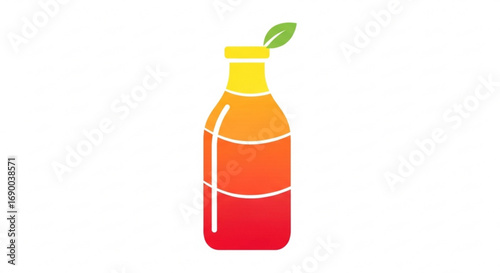 Fresh organic juice bottle vector illustration for healthy lifestyle and nutrition concept design element