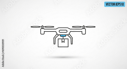 Drone delivery service vector illustration for modern logistics and fast shipping technology concept design