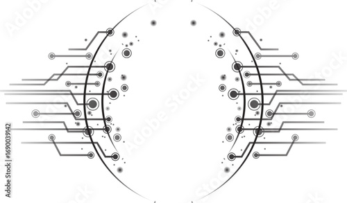 black and white technology pattern