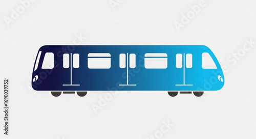 Blue subway train vector illustration for public transportation and city travel design projects and graphics use