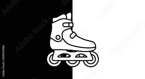 Rollerblade inline skate vector illustration for sports equipment and recreation activities design element