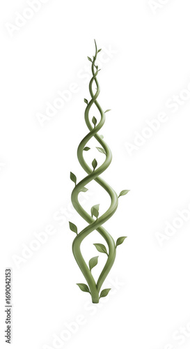 Elegant Spiraling Vine: A stylized, verdant vine gracefully ascends, showcasing delicate leaves and intricate twists, embodying growth and organic beauty.