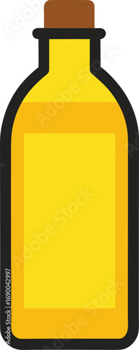 Golden mustard oil bottle icon simple flat design culinary ingredient cooking oil label transparent background