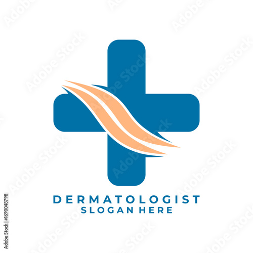 Skin medical logo design vector template.