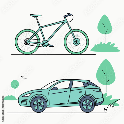 set of bicycle icons