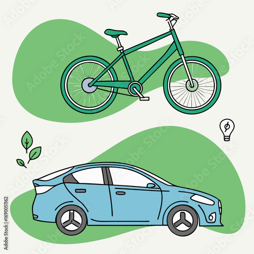 bicycle on a green background