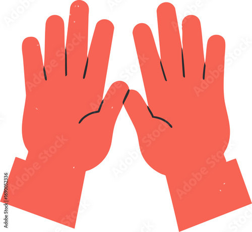 Open hands graphic illustration showing welcome or offering gesture vector