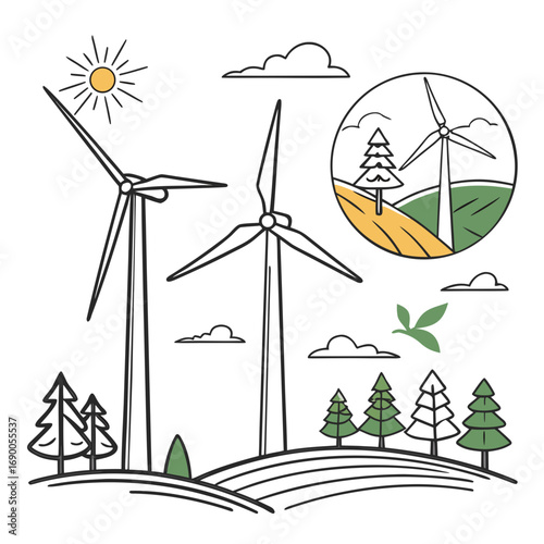 wind turbines farm