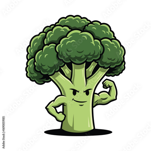 Super Broccoli with Flexed Muscles.