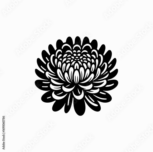 Chrysanthemum Flower Silhouette – Japanese Autumn Symbol