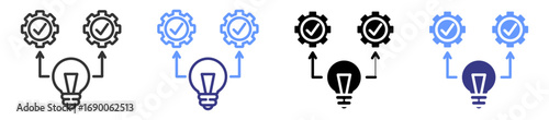 execution icon set multiple style