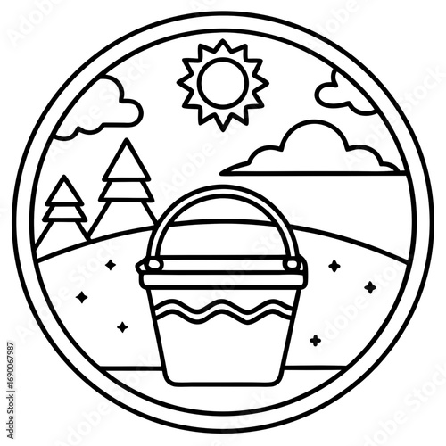 Travel Bucket List Icon Minimalist Line Art Vector for Adventure & Vacation Planning