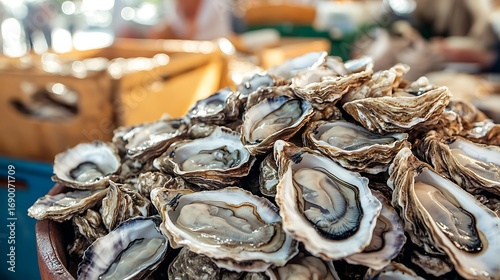 Wallpaper Mural Bunch of oysters in local street market in valencia Torontodigital.ca