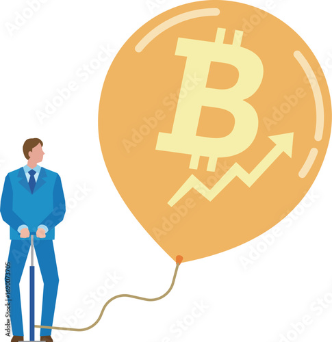 仮想通貨バブルのイメージイラスト