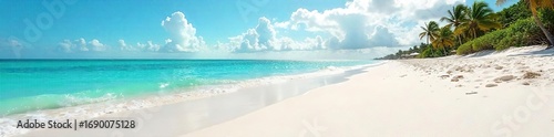 Fine white sand on Miami Beach, glistening under the bright sun  Perfect texture and tropical feel for travel, vacation, or summer themes  Ideal for background or design element ,  sunlight,  coastal