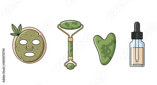 Pamper yourself with these luxurious jade beauty tools for glowing skin and ultimate relaxation, Generative AI.