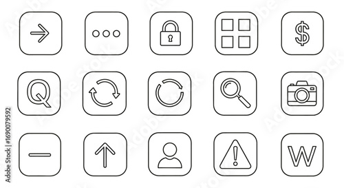 App icon set isolated on white background