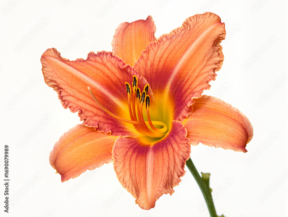 Fototapeta premium Vibrant orange daylily blooms under soft natural light