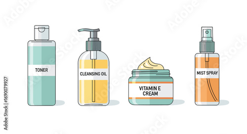Discover your perfect skincare routine with this collection of essential beauty products, Generative AI.