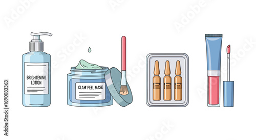Achieve radiant skin with luxury beauty products including brightening lotion peel mask and serums, Generative AI.