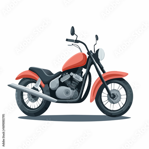 red motorcycle on white background