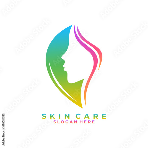 Nature skin care logo design vector template. Skin beauty logo design