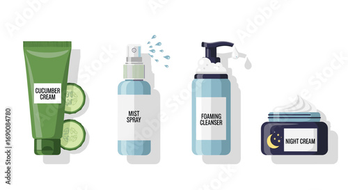 Refresh and revitalize your skin with this curated collection of natural beauty essentials, Generative AI.