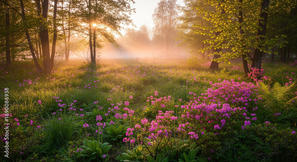 Obraz premium sunrise in the forest