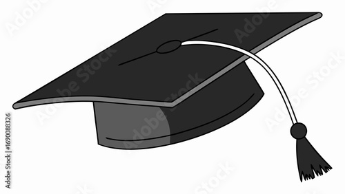 Graduation cap academic hat graduation ceremony education symbol success achievement knowledge learning degree college university school graduation illustration vector graphic black and white simple .