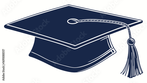 Graduation cap academic hat graduation ceremony education success achievement knowledge learning school university college degree diploma celebration commencement tassel cap and gown vector illustrat.