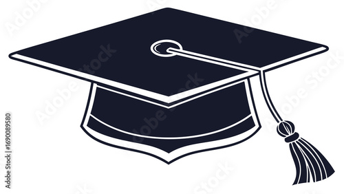 Graduation cap academic hat mortarboard graduation ceremony education learning knowledge achievement success college university school degree diploma celebration commencement tassel icon symbol vecto.