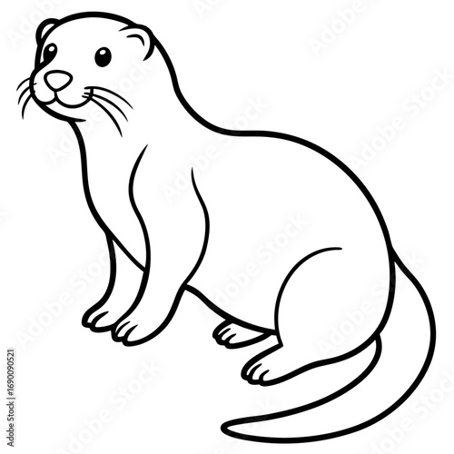 White Sea Otter Outline Design