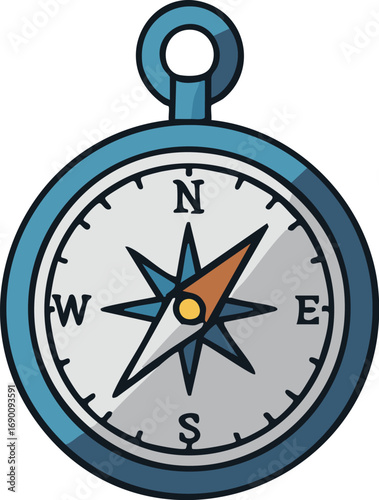 Compass points north indicating direction and navigation with a vintage feel for travel and exploration, evoking a sense of adventure and discovery.