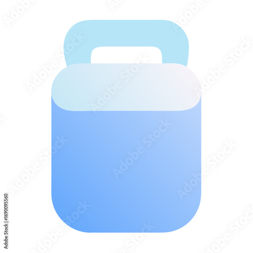 Minimalist kettle bell icon with blue gradient 

