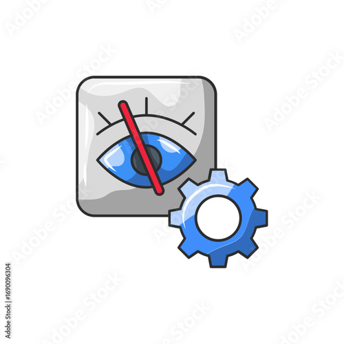 Settings Privacy Icon, Data Protection Outline for UI