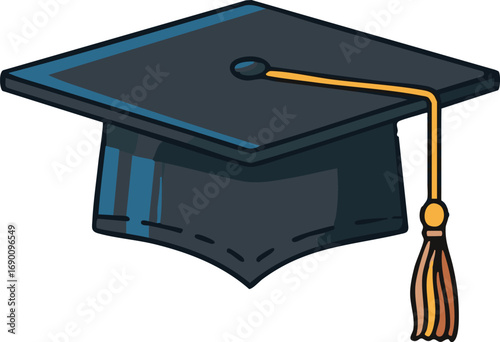 Graduation cap rests on a table, symbolizing academic achievement and the culmination of hard work, creating a sense of accomplishment and anticipation.