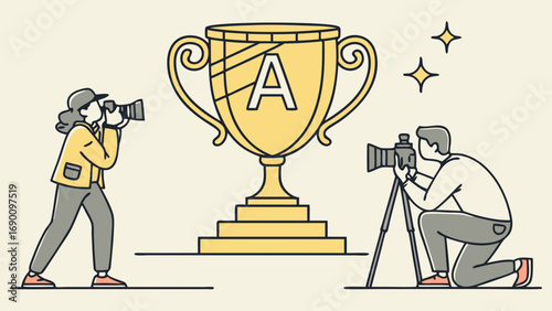 Two Photographers Shooting a Trophy with an A.
